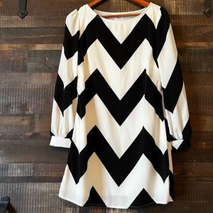 Black and Whore striped dress.